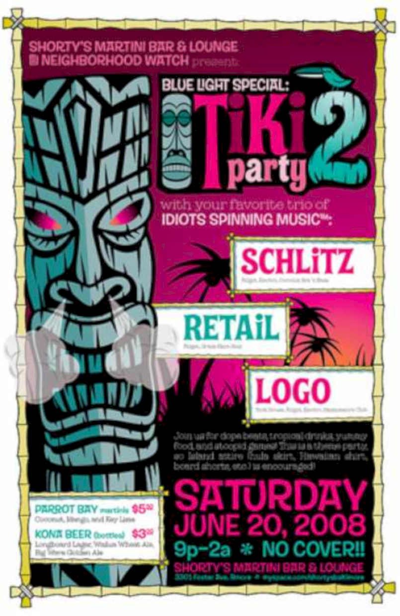 Tiki 2 Party Vintage Retro Advert Ads A4 Photo Print