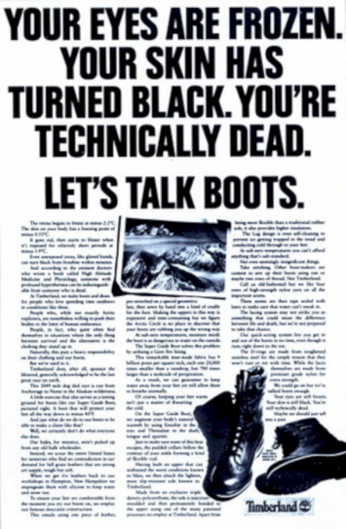Timberland Boots Frozen 1990s Vintage Retro Advert