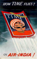 Time Flies Plane Vintage Retro Advert Poster A4 Photo Print