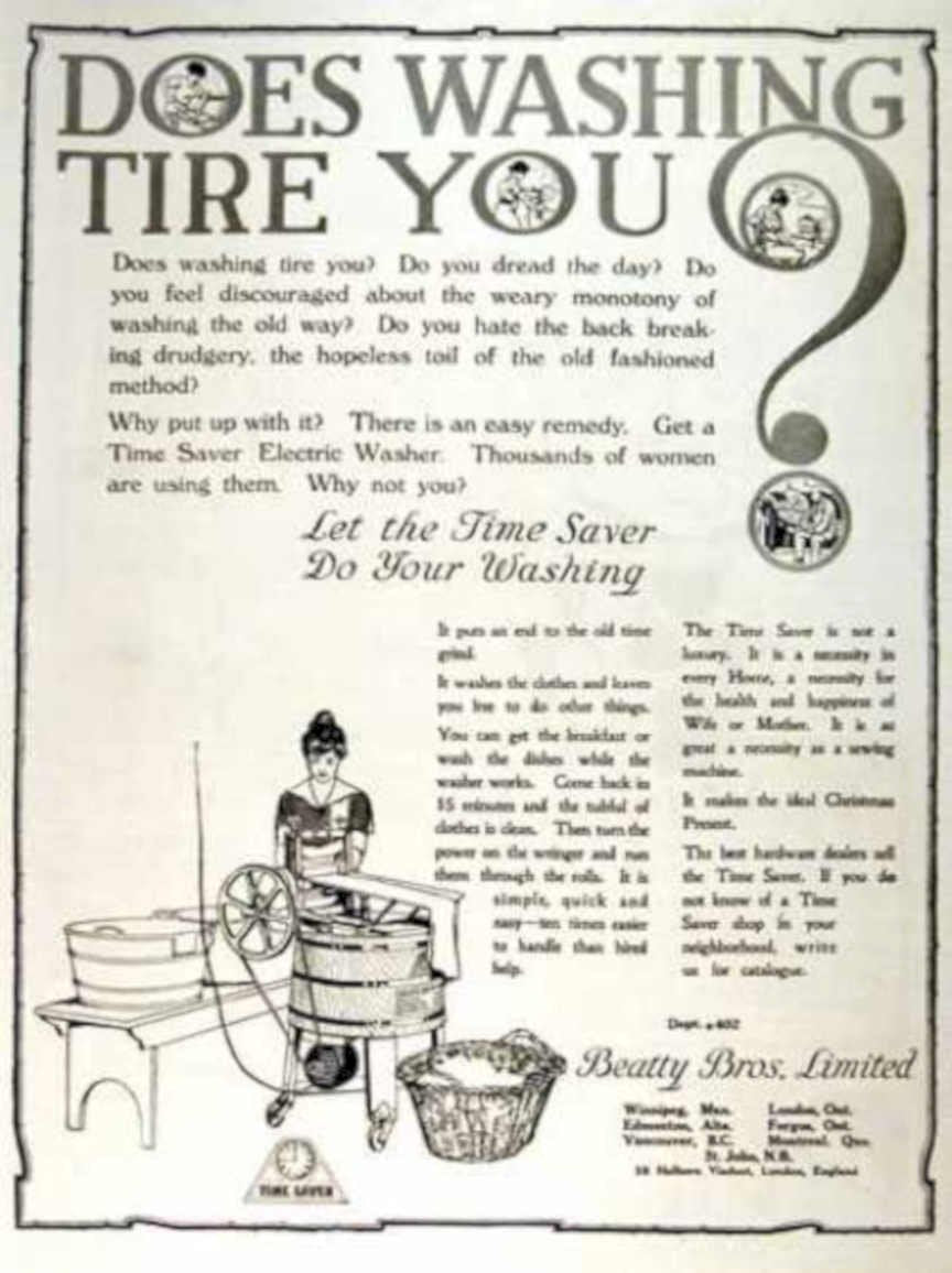Time Saver Washer Vintage Retro Advert Ads A4 Photo Print