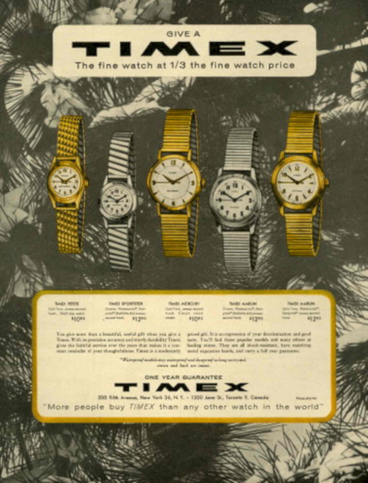 Timex Watches 10 1950s Vintage Retro Advert Poster
