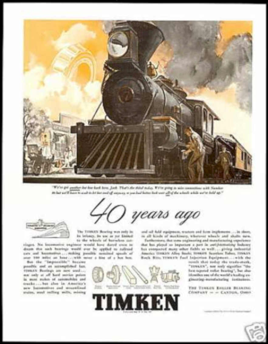 Timken Roller Bearing Vintage Retro Advert Ads A4 Photo Print