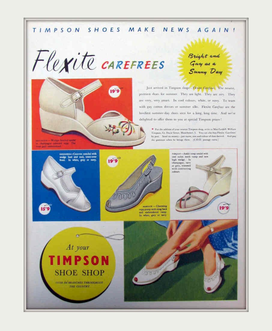 Timpson Shoes Flexite Vintage Retro Advert Poster A4 Photo Print