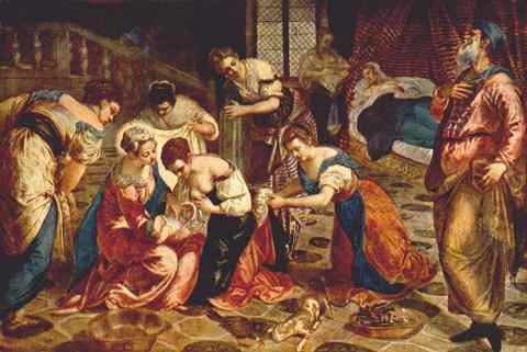 Tintoretto The Birth Of St John The Baptist A4 Photo Print