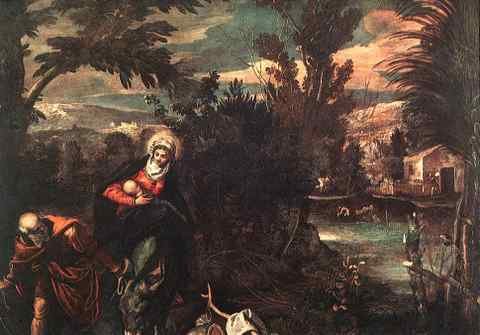 Tintoretto Tintoretto Flight Into Egypt A4 Photo Print