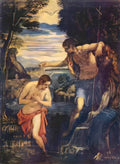 Tintoretto baptism of christ Art A4 Photo Print