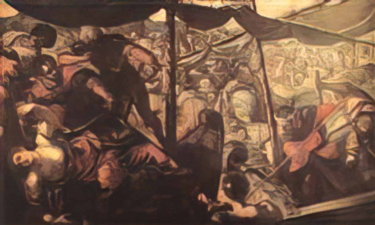 Tintoretto battle between turks and christians 1589 Art A4 Photo Print