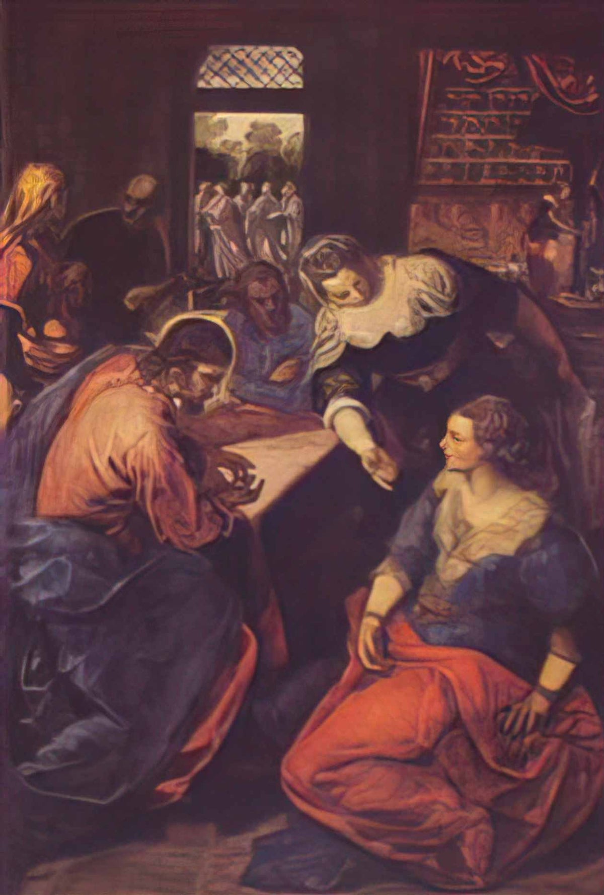 Tintoretto christ with mary and martha Art A4 Photo Print