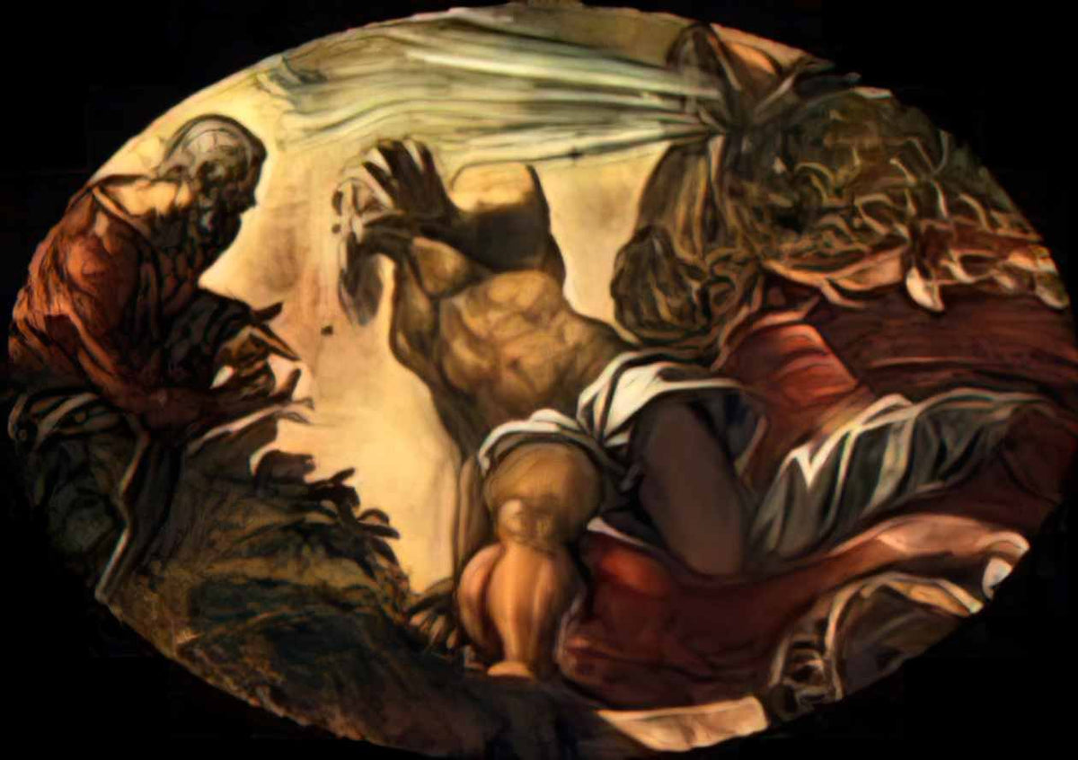Tintoretto jonah leaves the whale s belly 1578 Art A4 Photo Print