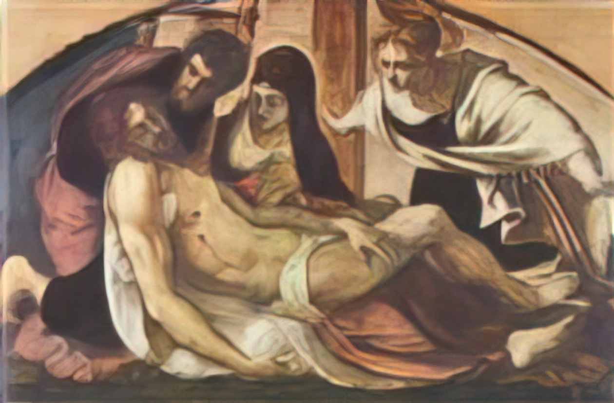 Tintoretto lamentation Art A4 Photo Print