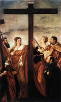 Tintoretto sts helen and barbara adoring the cross Art A4 Photo Print