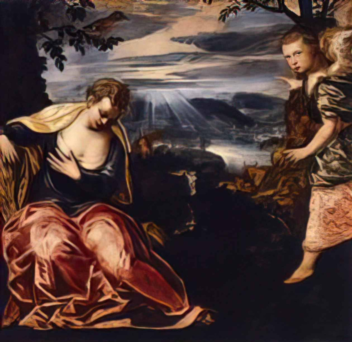 Tintoretto the annunciation to manoah s wife 1558 Art A4 Photo Print