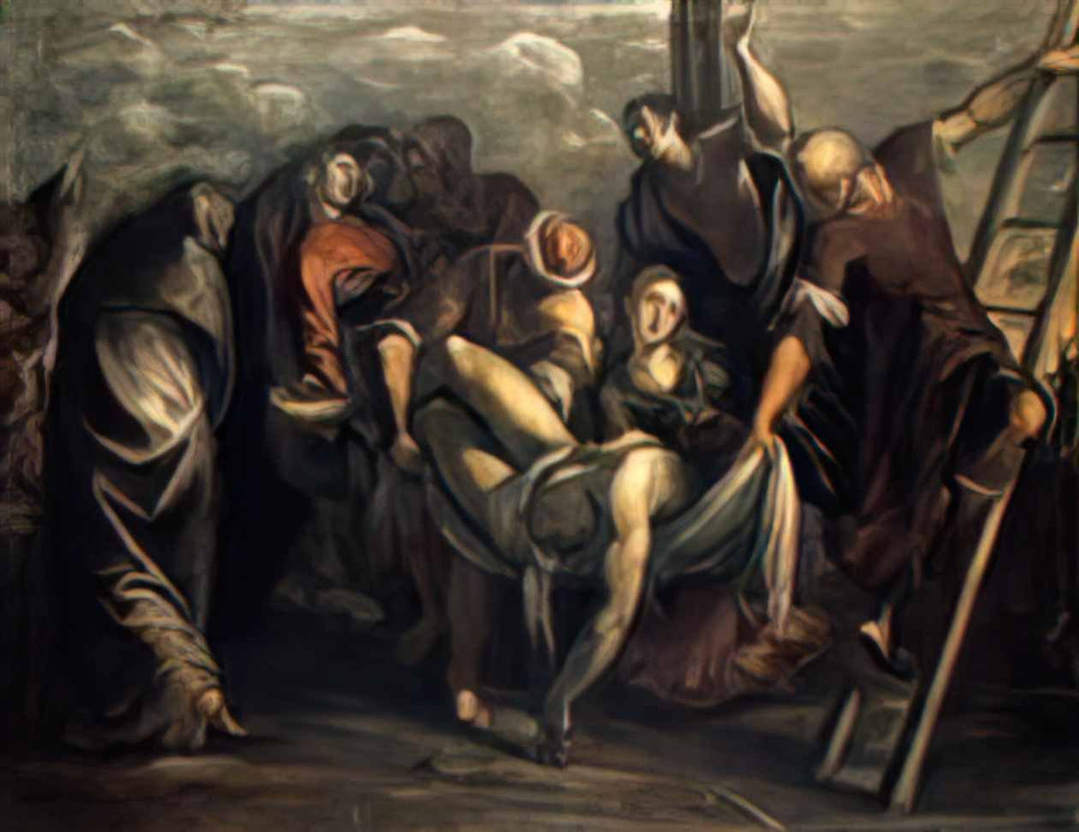 Tintoretto the deposition 1559 Art A4 Photo Print