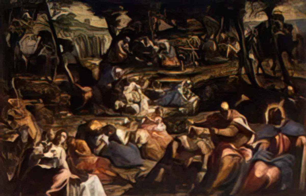 Tintoretto the jews in the desert Art A4 Photo Print