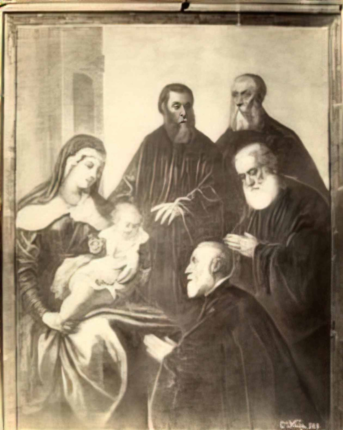Tintoretto the virgin and child with four senators Art A4 Photo Print