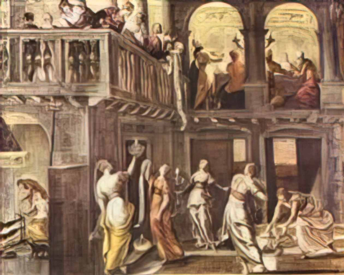 Tintoretto the wise and foolish virgins Art A4 Photo Print