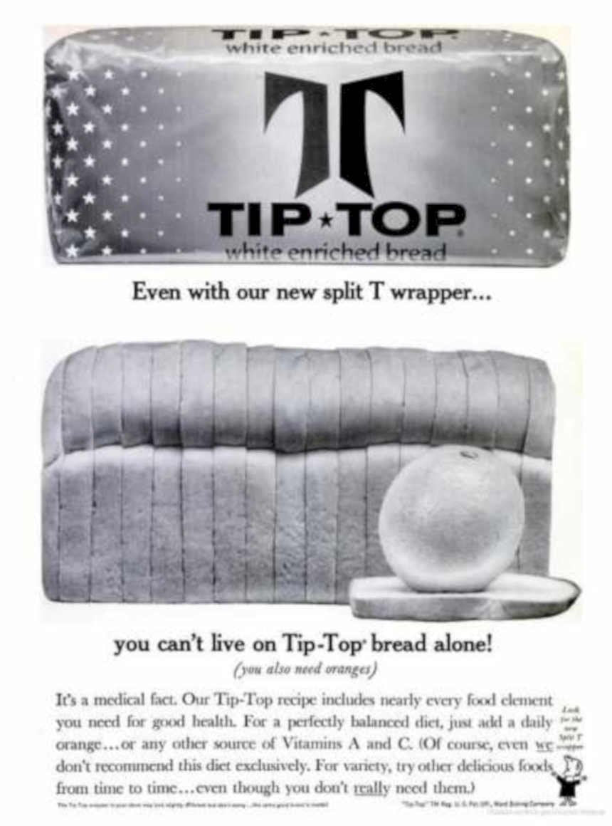 Tip Top Bread Vintage Retro Advert Ads A4 Photo Print