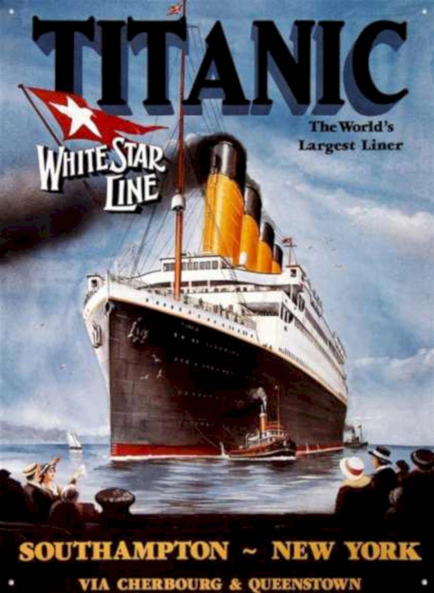 Titanic Ocean Liner Vintage Retro Advert Ads A4 Photo Print