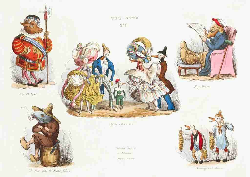 Titbits 1830a Cartoon Joke 001 Vintage A4 Photo Print