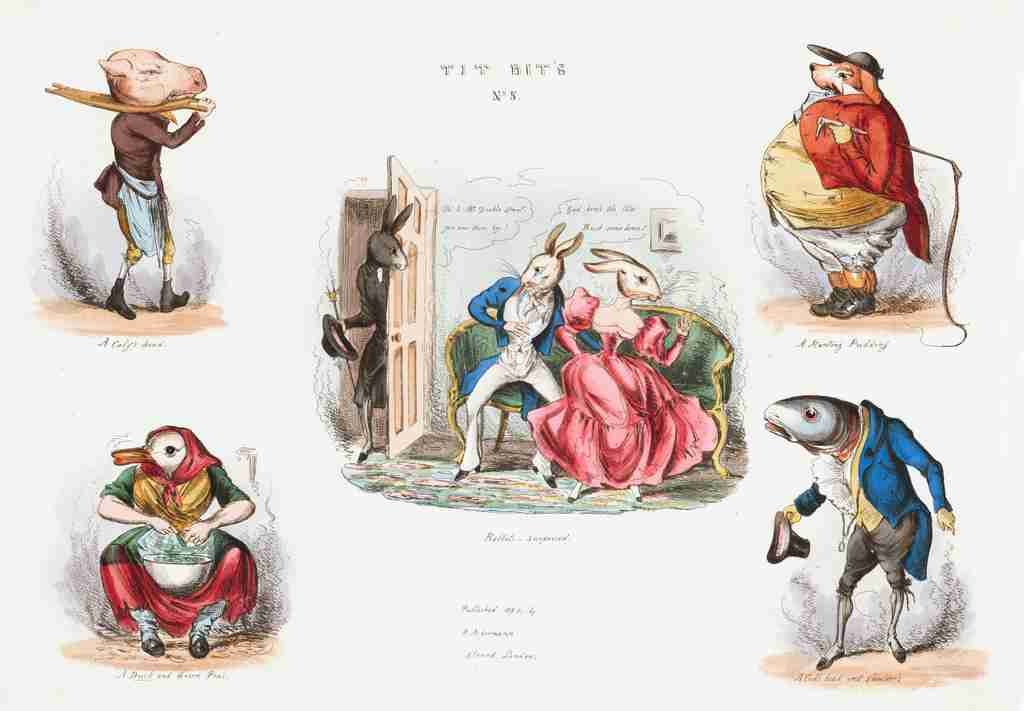 Titbits 1830e Cartoon Joke 001 Vintage A4 Photo Print
