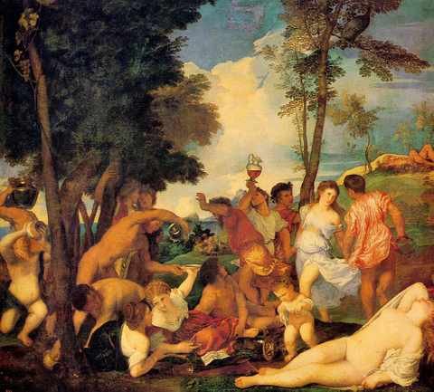 Titian Bacchanal 1523 1524 A4 Photo Print