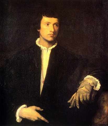 Titian Man With Gloves 1523 24 A4 Photo Print