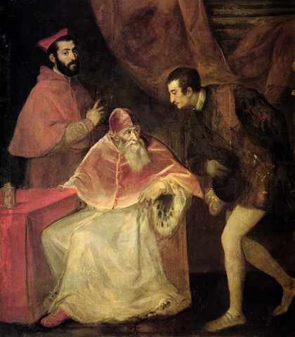 Titian Pope Paul Iii And Nephews 1543 A4 Photo Print