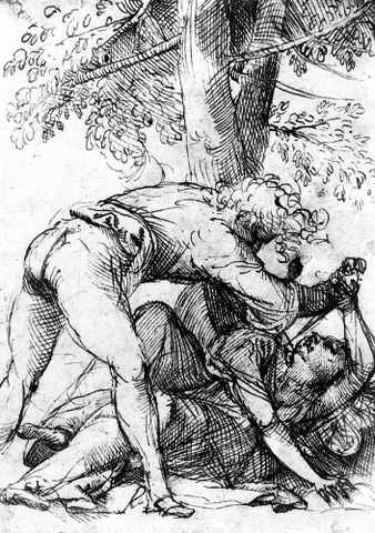 Titian The Vicious Husband 1511 A4 Photo Print