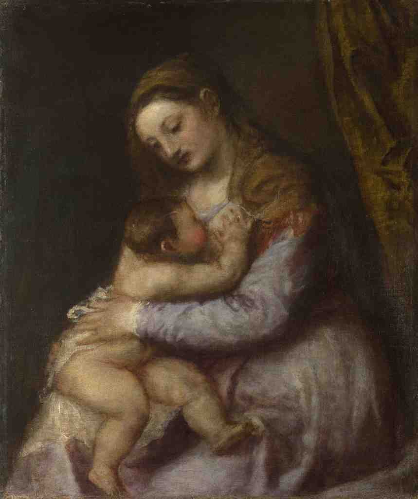 Titian The Virgin suckling the Infant Christ A4 Photo Print