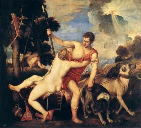 Titian Venus And Adonis A4 Photo Print