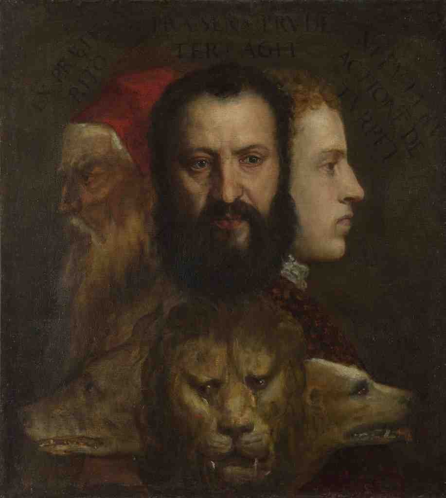 Titian and workshop An Allegory of Prudence A4 Photo Print