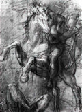 Titian cavalier over a fallen adversary 1564 Art A4 Photo Print