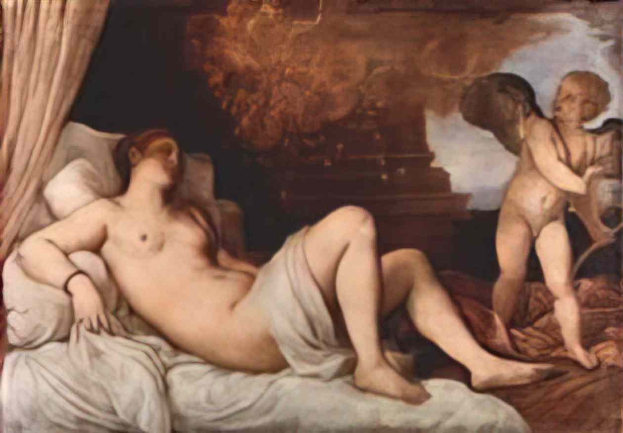 Titian danae 1546 Art A4 Photo Print