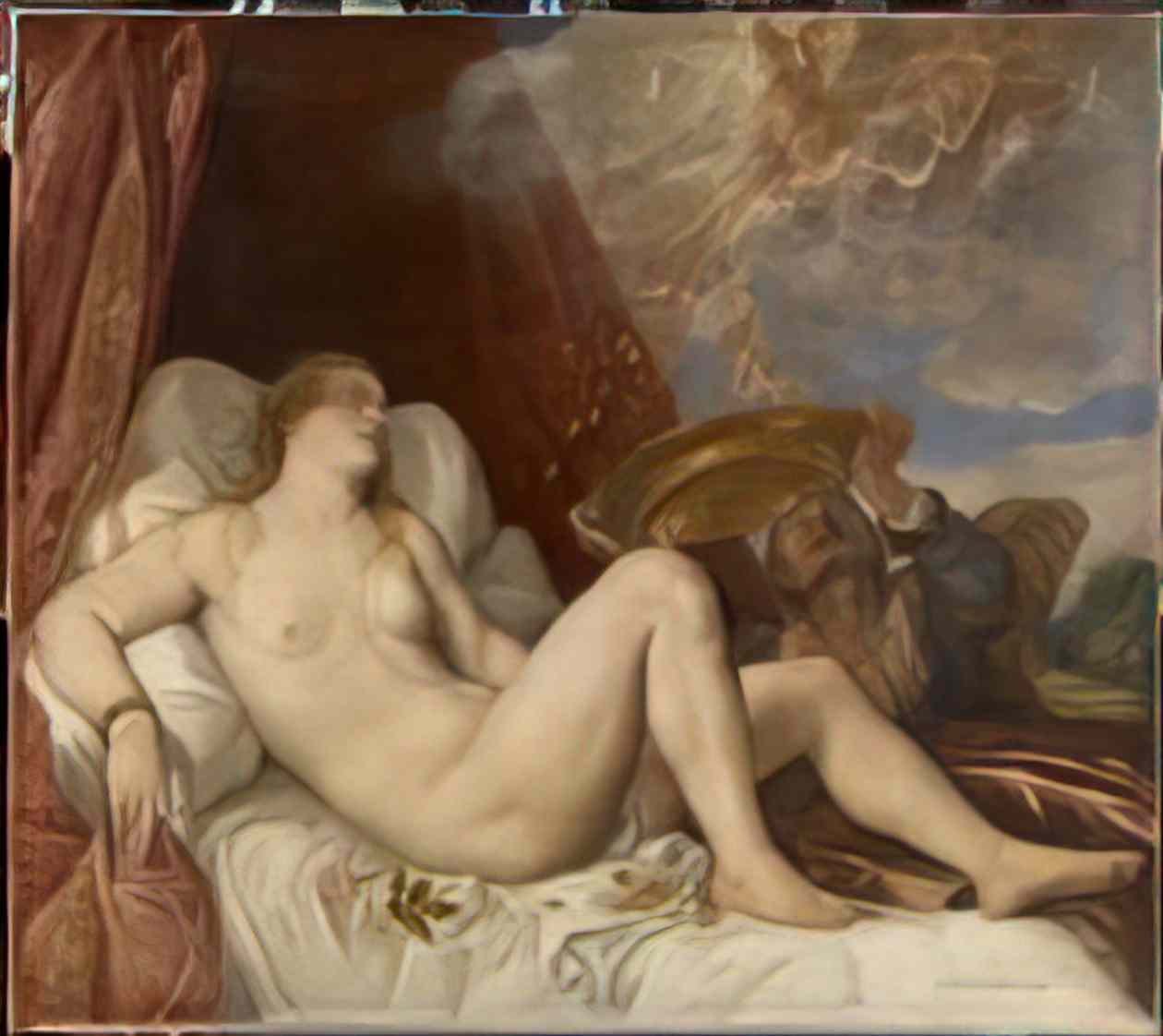 Titian danae 1554 Art A4 Photo Print