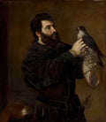 Titian giorgio cornaro with a falcon 1537 Art A4 Photo Print