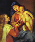 Titian madonna and child with mary magdalene Art A4 Photo Print