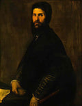 Titian man holding a flute 1565 Art A4 Photo Print
