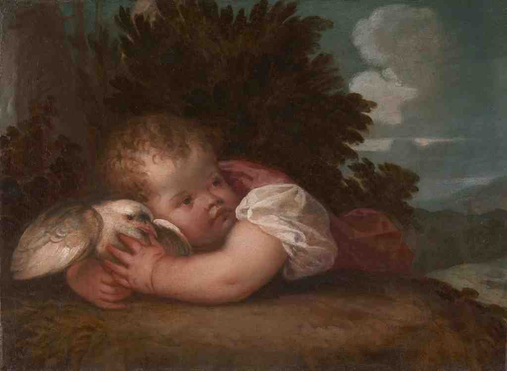 Titian or Titian workshop A Boy with a Bird A4 Photo Print