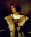 Titian portrait of a man in a red cap 1516 Art A4 Photo Print