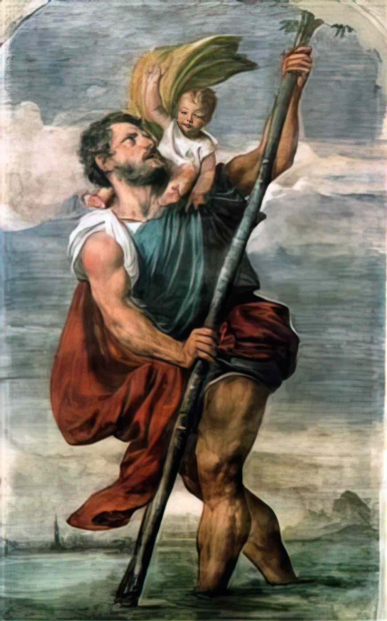 Titian saint christopher 1524 Art A4 Photo Print