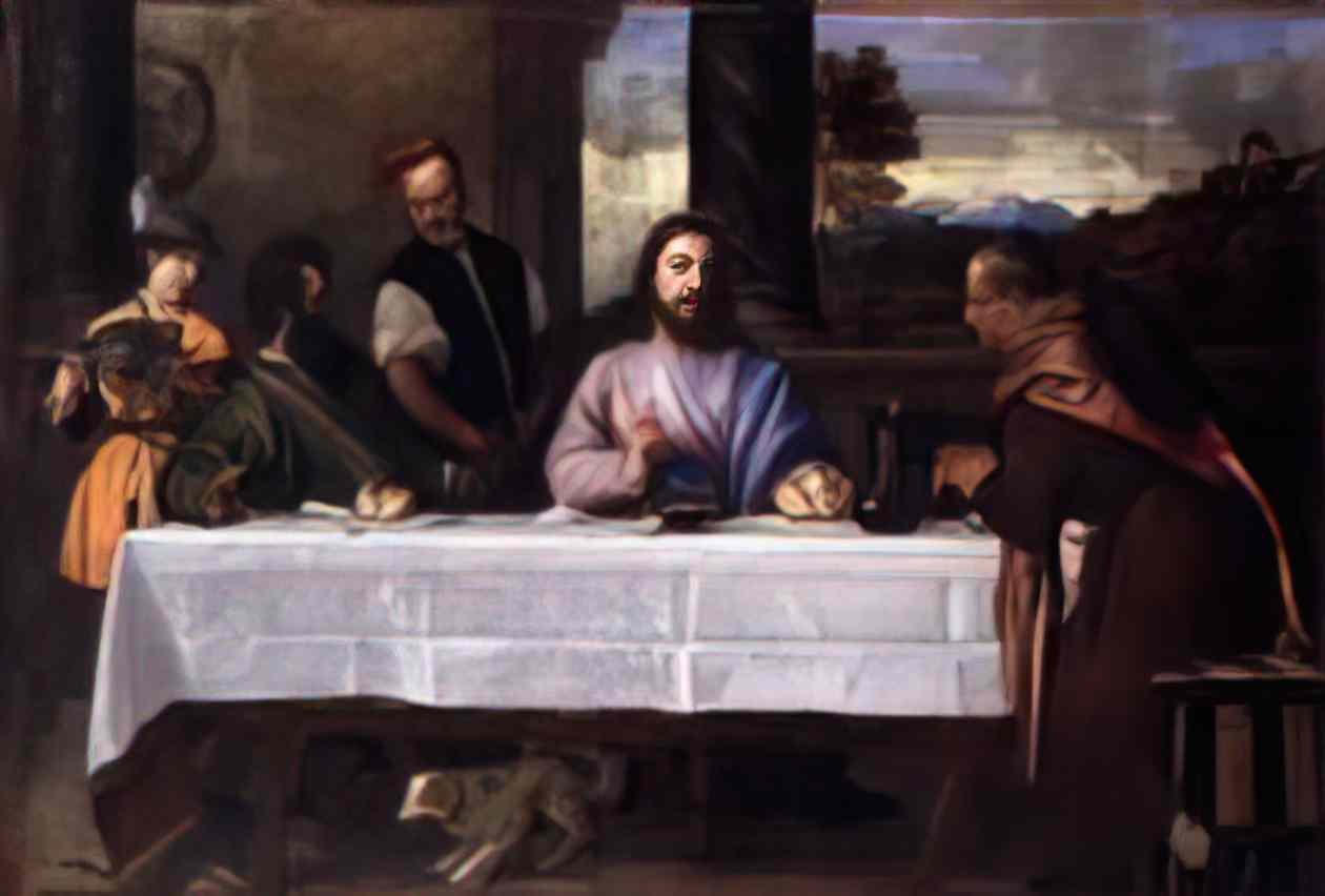 Titian supper at emmaus Art A4 Photo Print