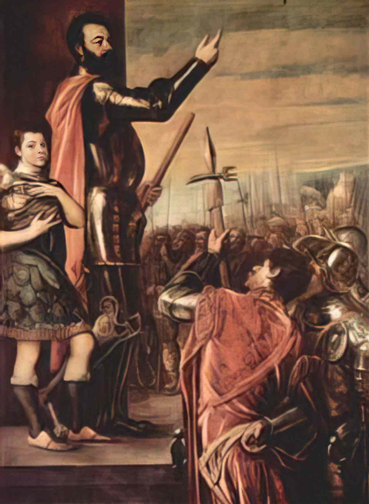 Titian the marchese del vasto addressing his troops 1541 Art A4 Photo Print
