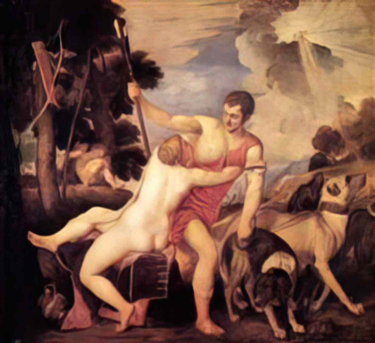 Titian venus and adonis 1554 Art A4 Photo Print