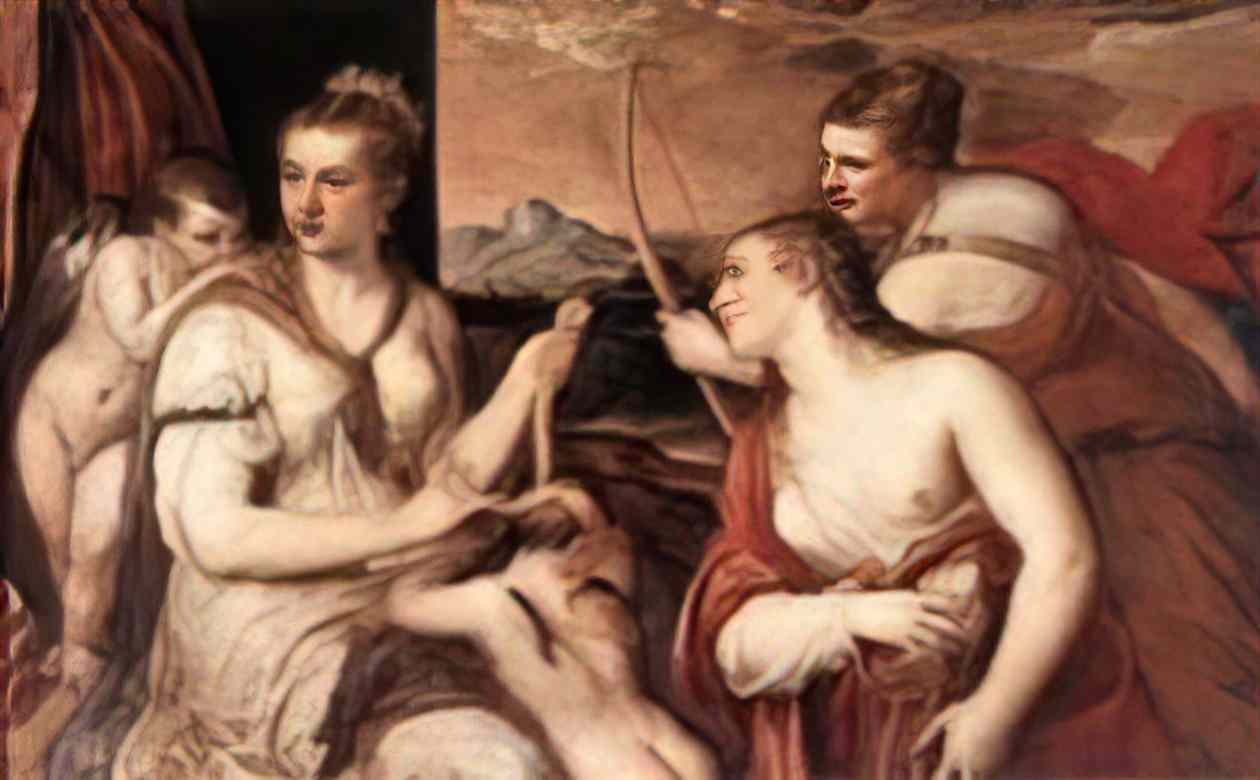 Titian venus blindfolding cupid Art A4 Photo Print