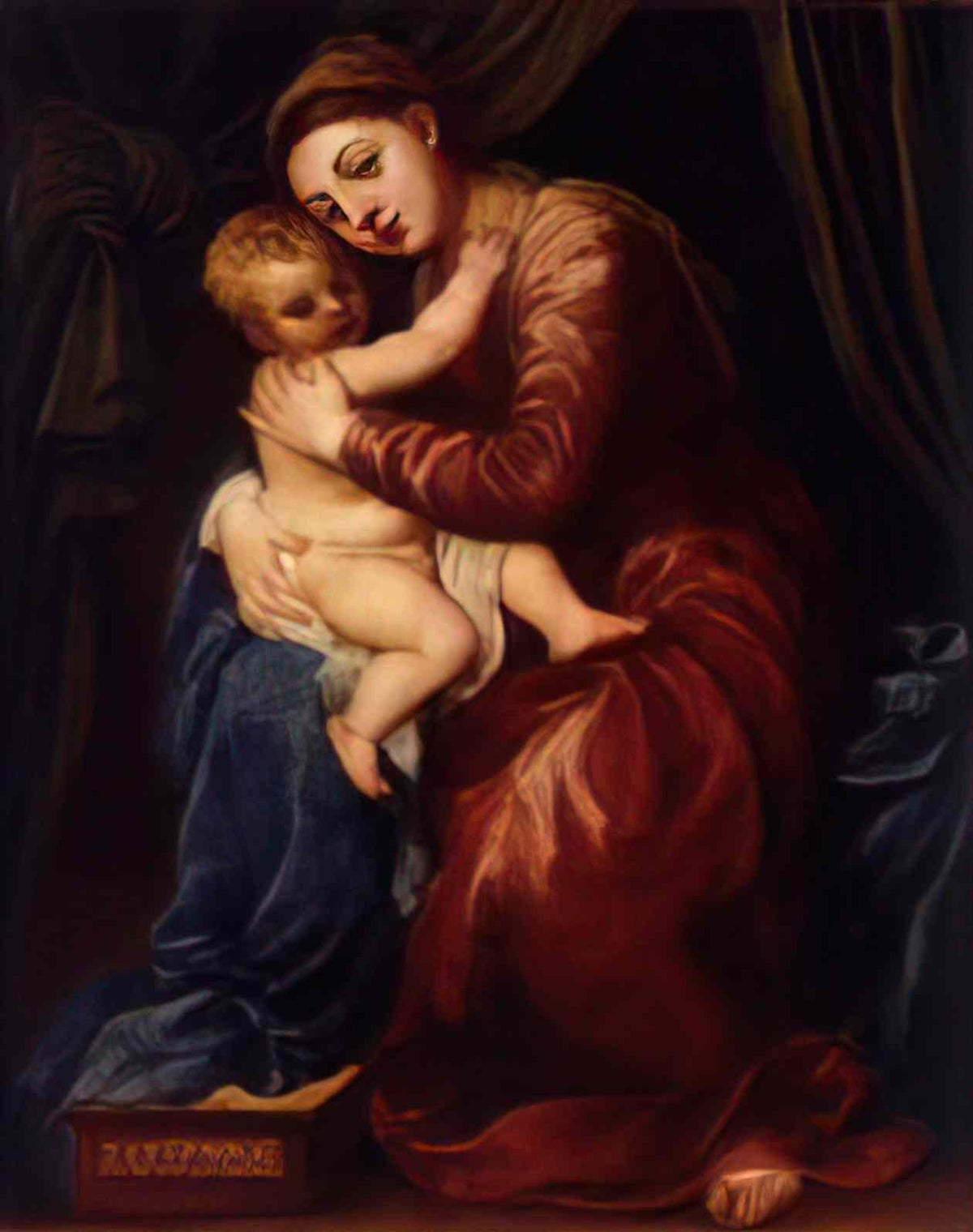 Titian virgin and child Art A4 Photo Print