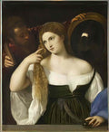 Titian woman with a mirror Art A4 Photo Print