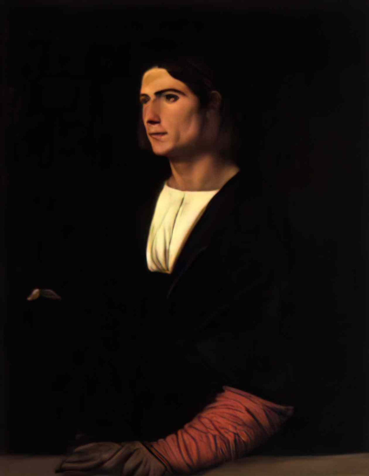 Titian young man with cap and gloves 1515 Art A4 Photo Print
