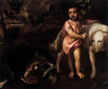 Titian youth with dogs 1576 Art A4 Photo Print