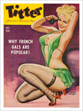 Titter Why French Gals Are So Popular Glamour Cover Vintage Retro Advert Poster