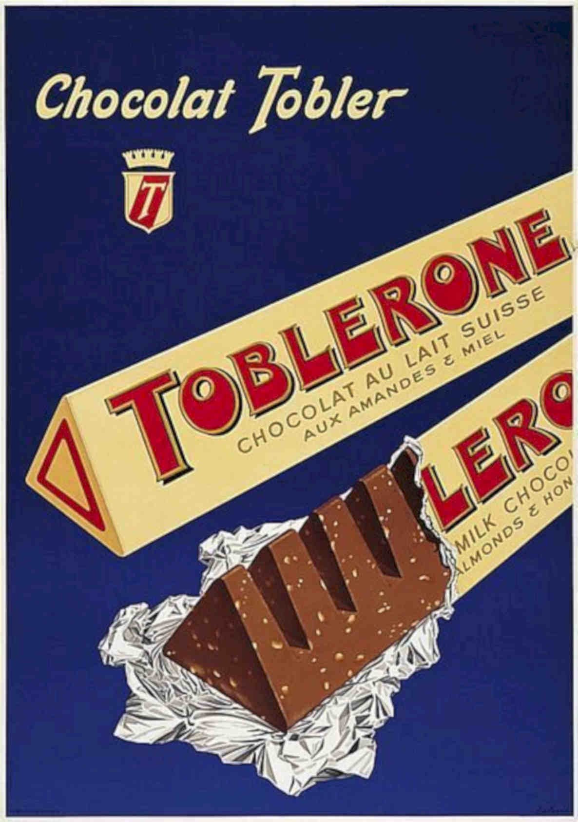 Toblerone Chocolate Bar Vintage Retro Advert Poster A4 Photo Print